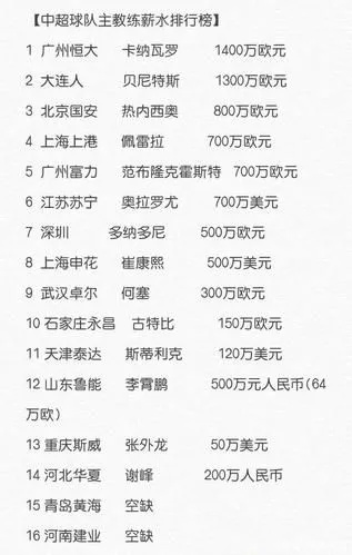 中超中国球员年薪排行榜，谁是最吸金的本土球星？