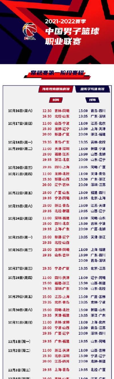 2026CBA常规赛什么时候开始？赛季时间表与观赛指南全解析